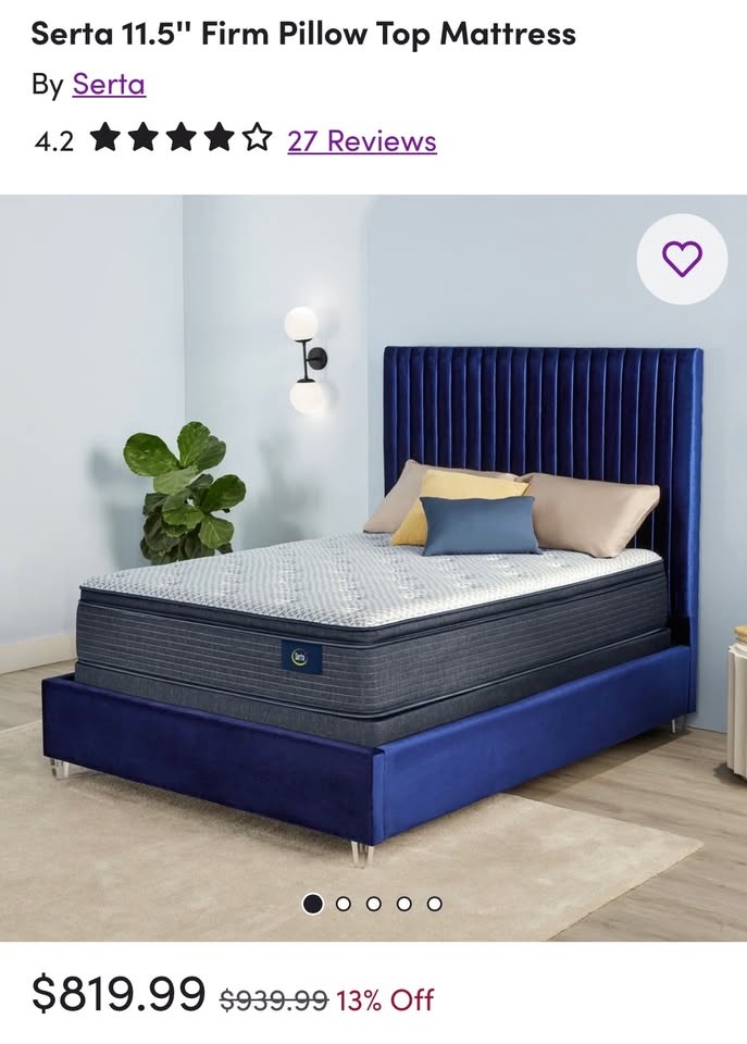 Serta 11.5” Firm Pillow Top Mattress - photo 2