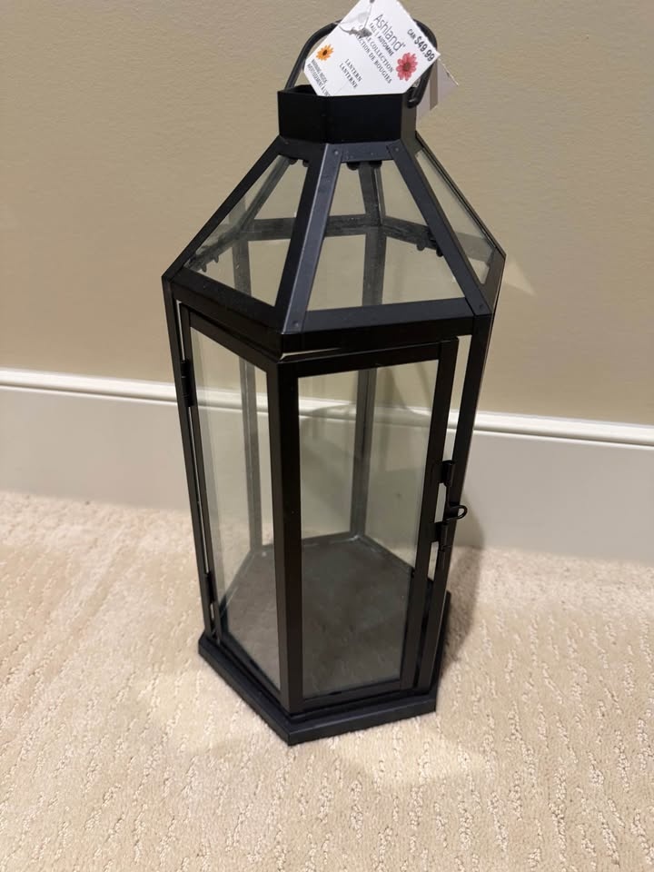 Black Glass Lantern Home decor Decoration - photo 2