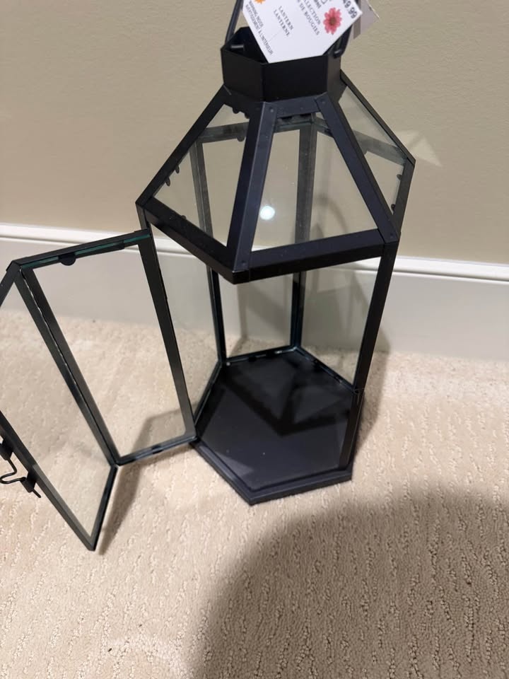 Black Glass Lantern Home decor Decoration - photo 5
