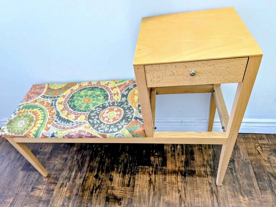 Mid century entry way bench