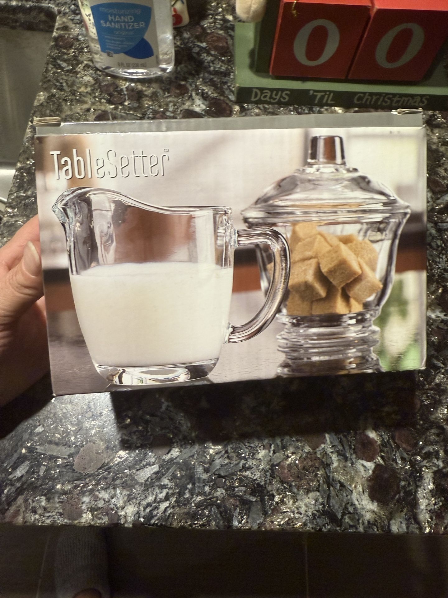 New Glass Creamer & Sugar Bowl