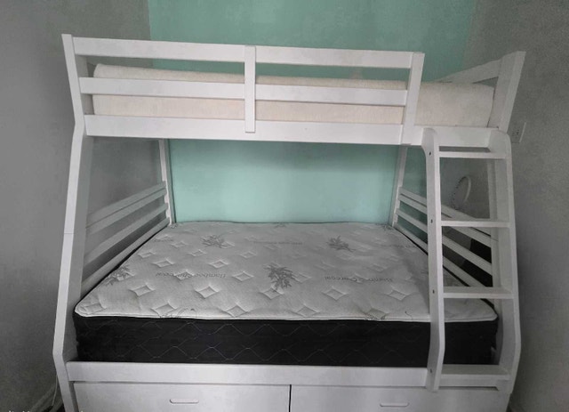 Modern White Bunk Bed For Kids and Teens