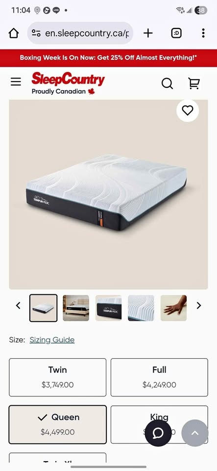 Tempur-Pedic ProAdapt & Sleep Country Lura Queen Bed Set