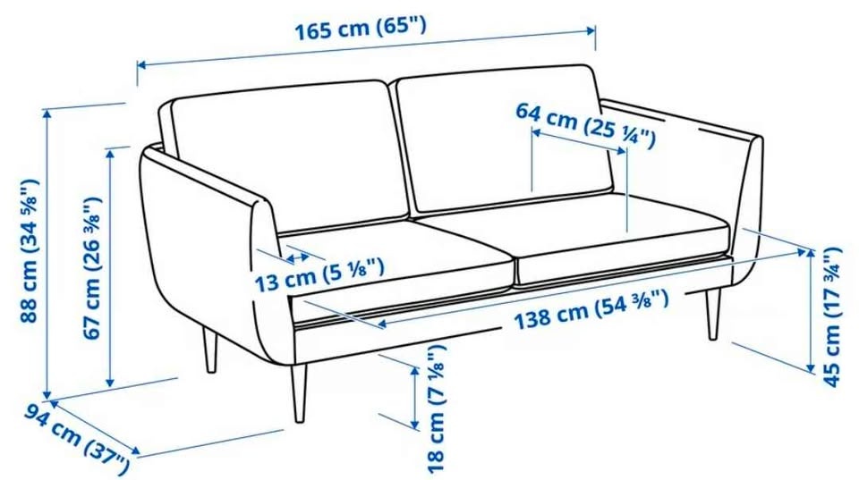 IKEA SMEDSTORP Loveseat, Viarp/beige/brown oak - photo 3