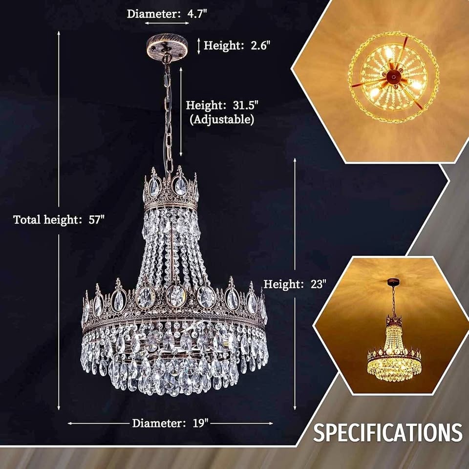 TOCHIC French Empire Crystal Chandelier 6-Light