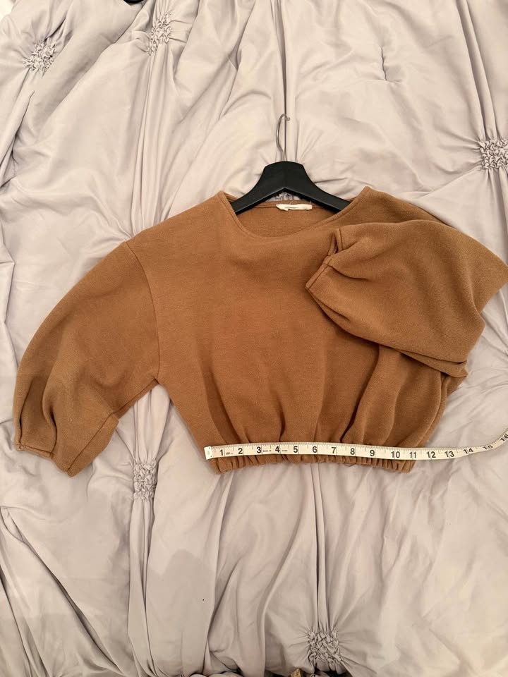 Mango Camel Lounge Set – Cropped Top + Pants (S/XS) - photo 3
