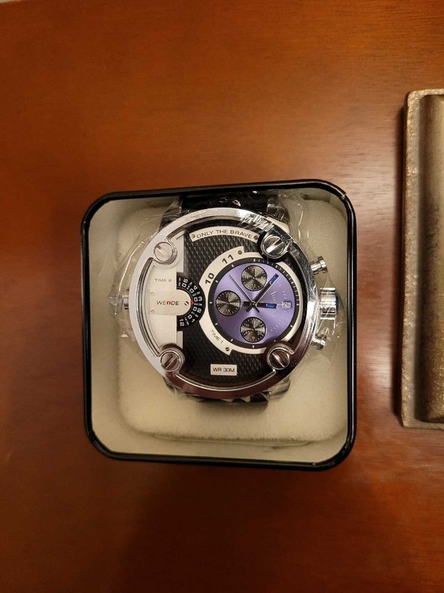 Dual Time Zone Purple Weide Diesel Men’s Watch