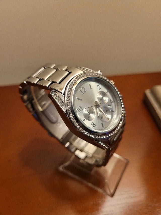 Brand New Women's Silver Watch with Diamond Crystal Accents - photo 3