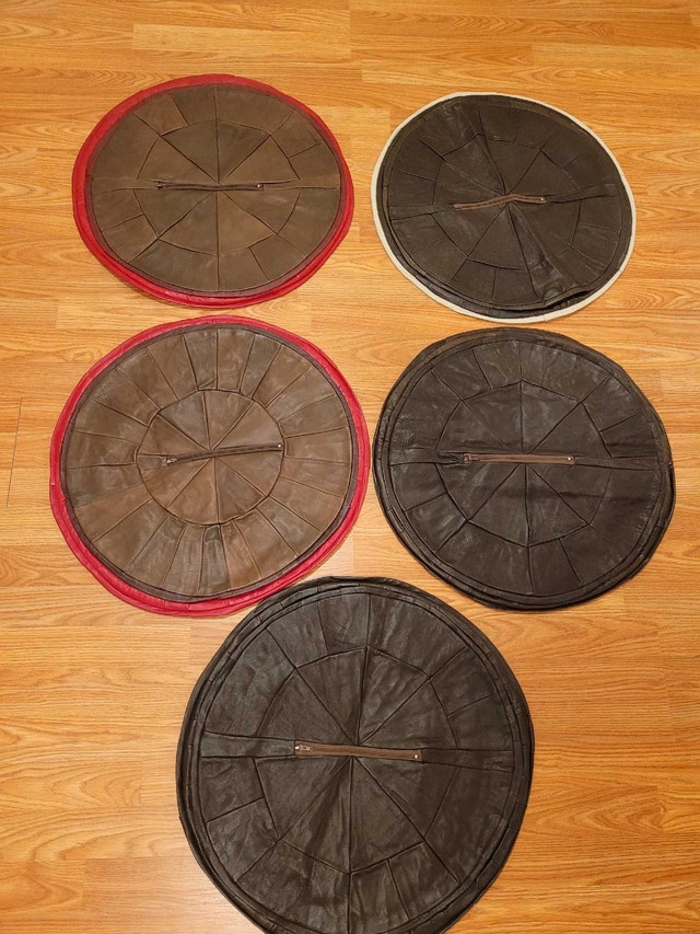 Five New Unstuffed Turkish Ottoman Genuine Leather Foot rest - photo 2