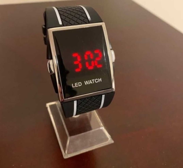 Brand New Black LED Watch with Red Display