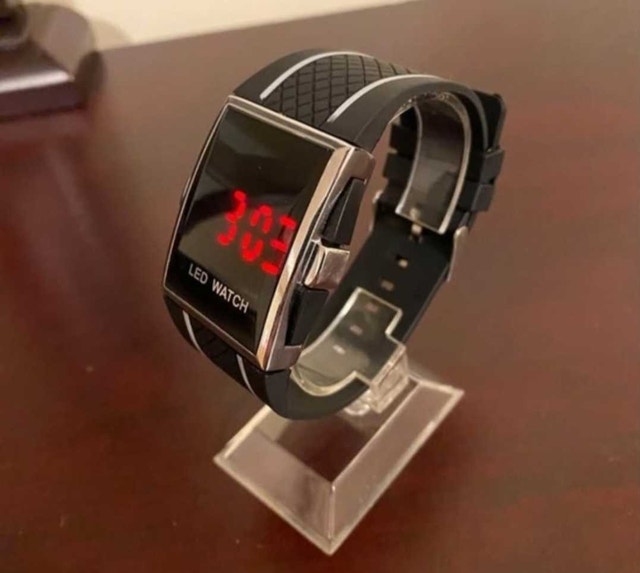Brand New Black LED Watch with Red Display - photo 2