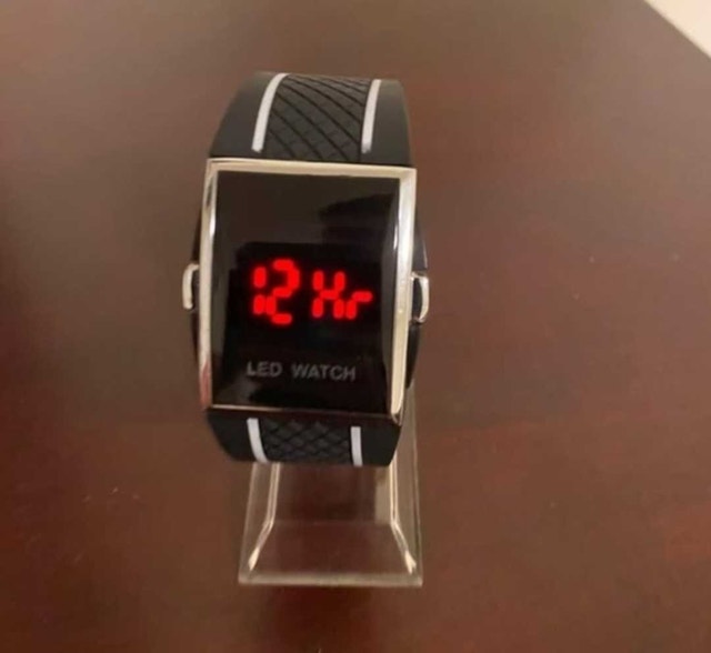 Brand New Black LED Watch with Red Display - photo 4