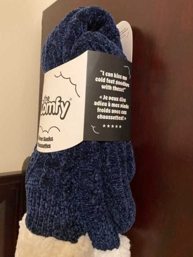Women's Navy Blue The Comfy Indoor Slipper Socks - photo 2