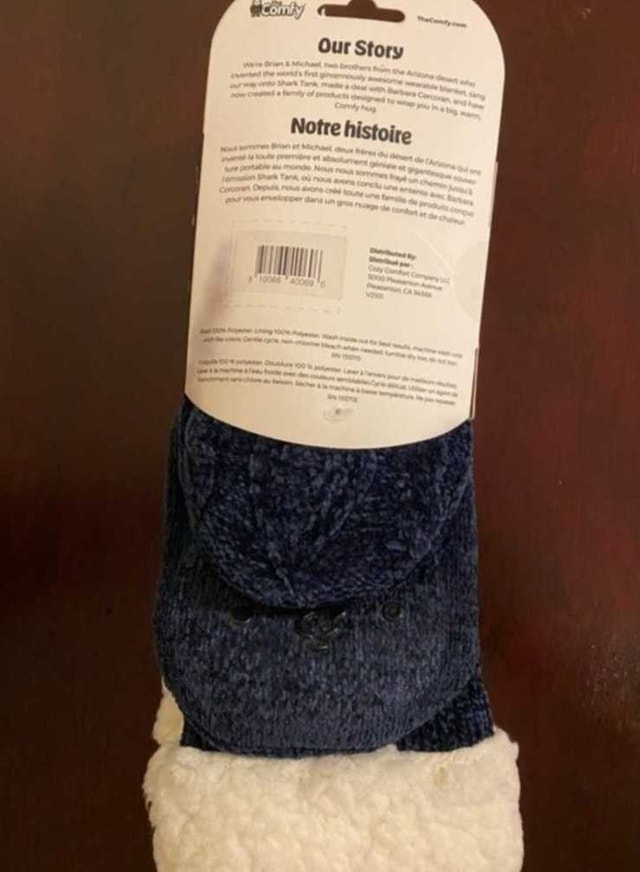 Women's Navy Blue The Comfy Indoor Slipper Socks - photo 4