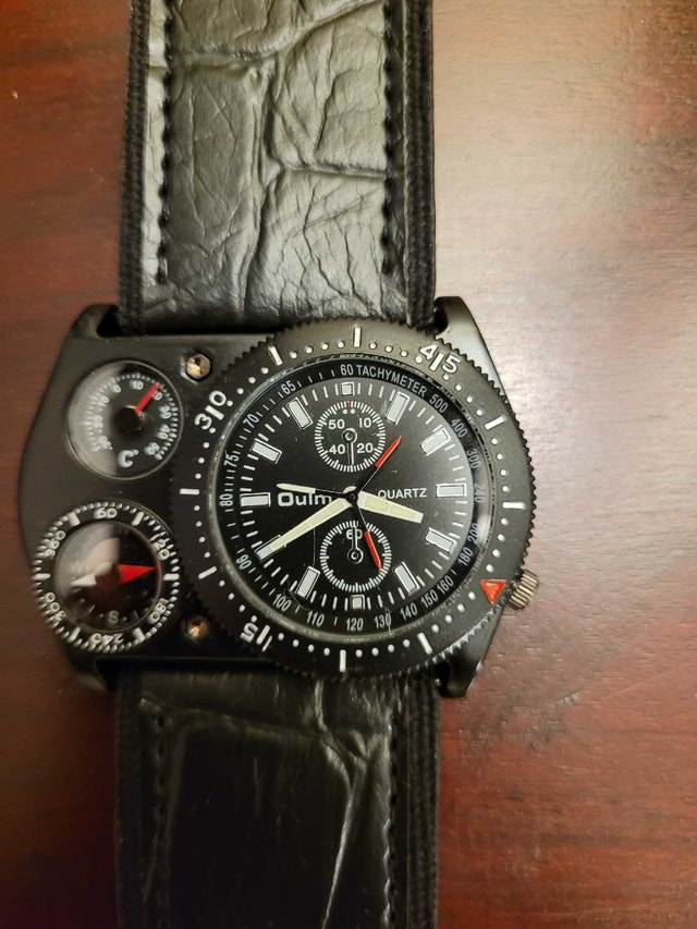 Brand New Oulm Black Multi-Dial Men's Watch - photo 4