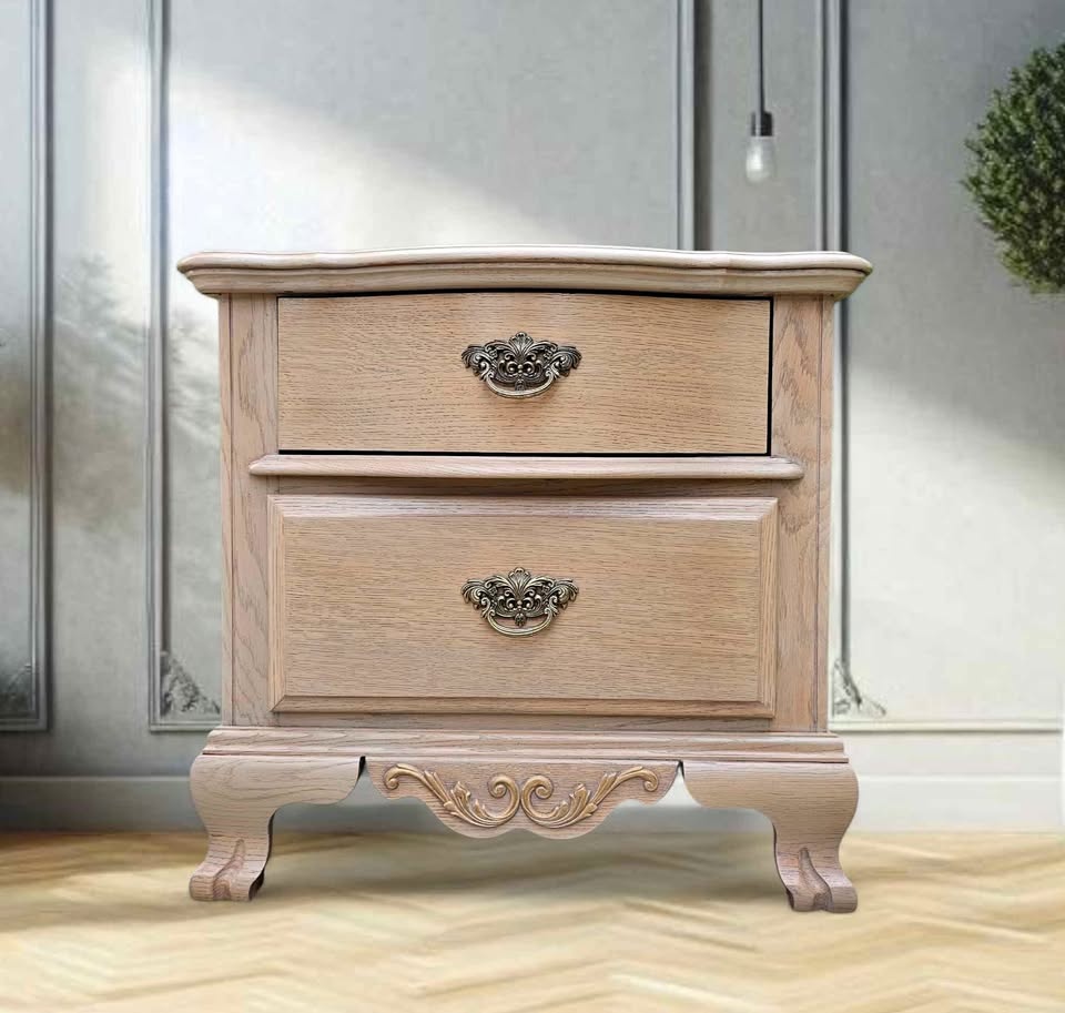 Large refinished oak side table