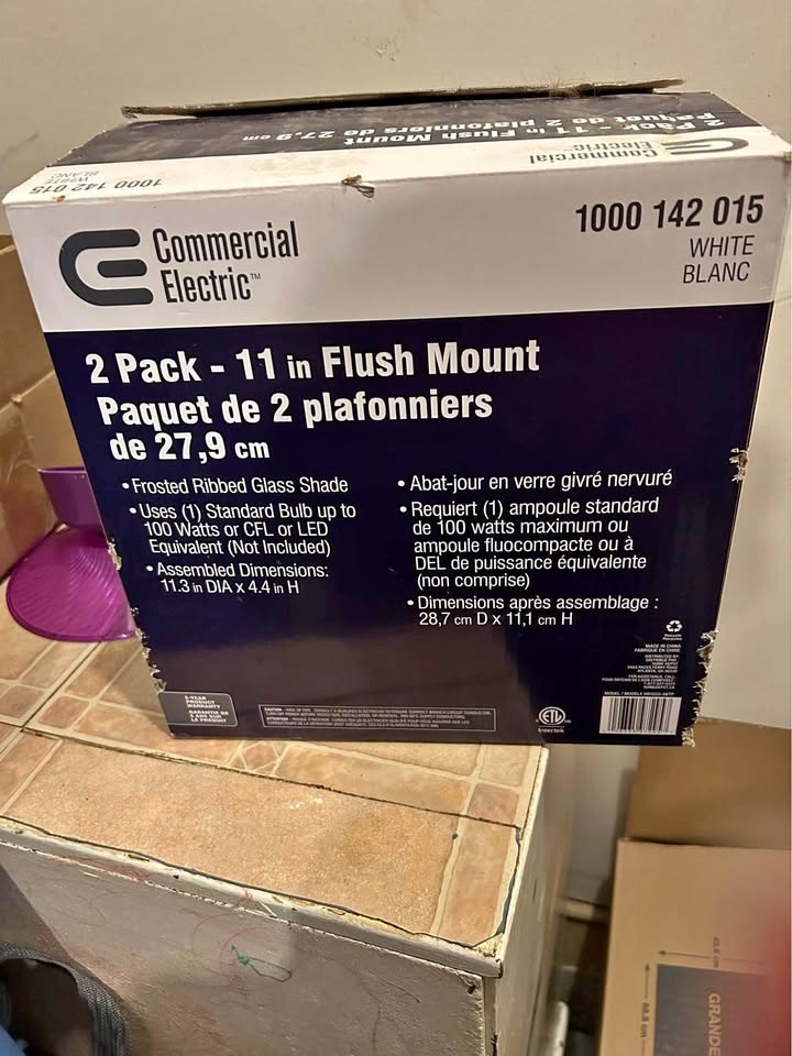 2 pack 11 inch frosted flush mount lights