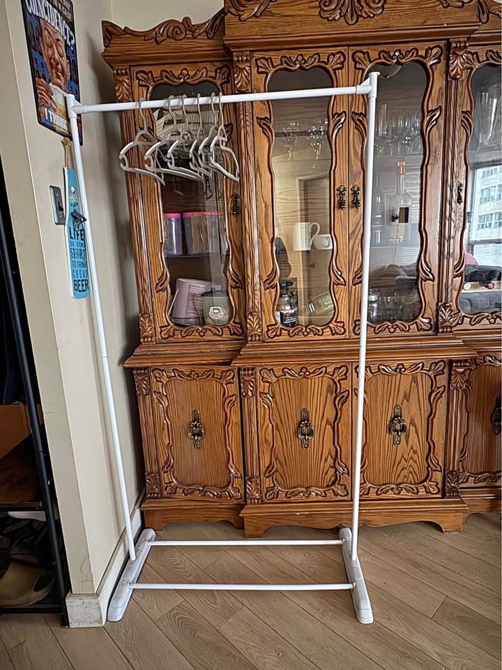 Sleek cloths rack with hangers