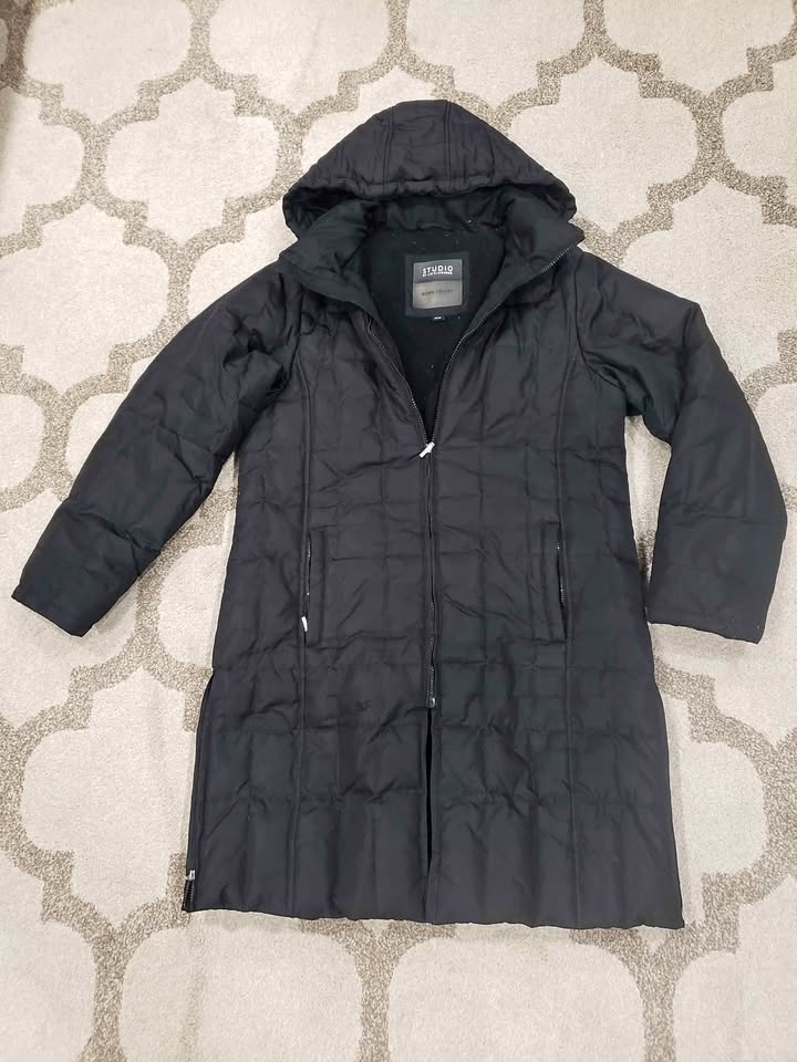 Black down winter jacket
