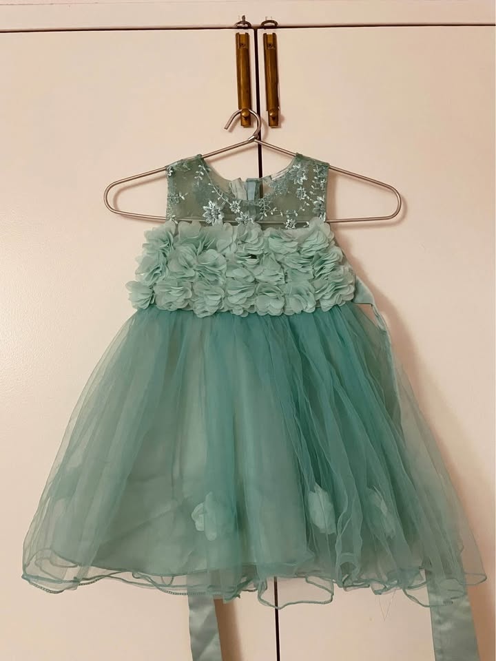 Floral Aqua Kids Dress