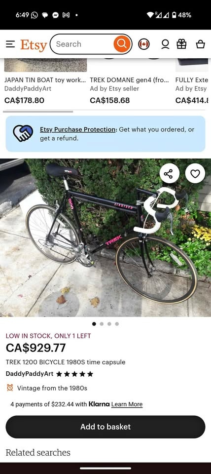 TREK 1200 BICYCLE 1980S