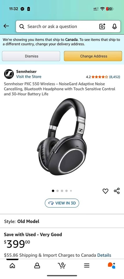 Sennheiser PXC 550 Bluetooth ANC Studio Headphones