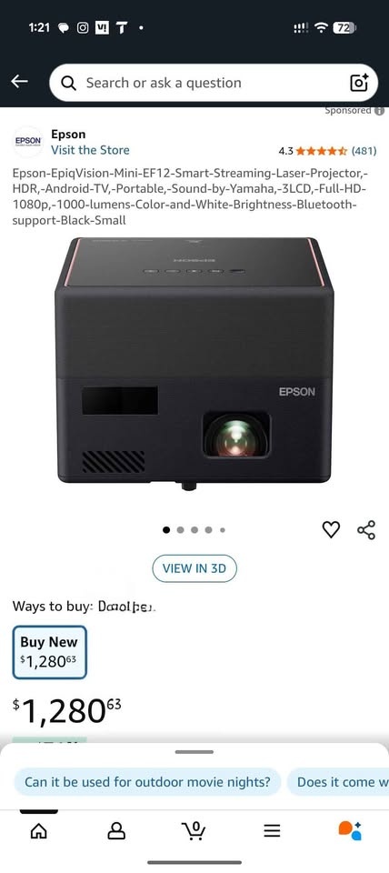 Epson EF12 laser 4k projector