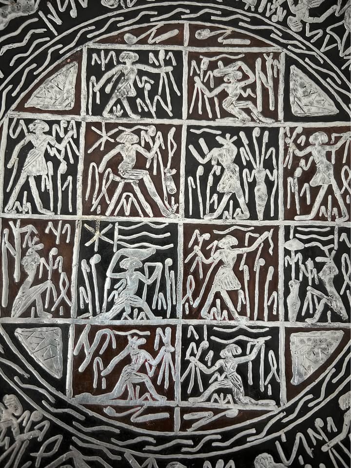 Antique Egyptian Silver over Copper Wall Tray - photo 2
