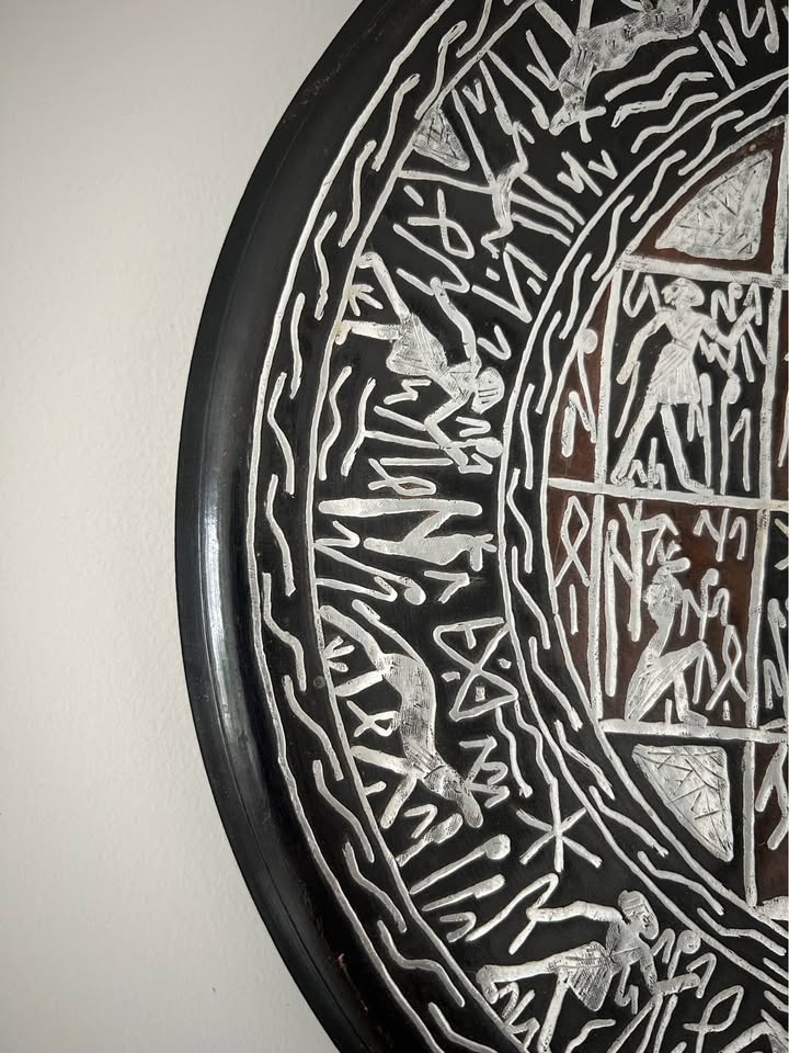 Antique Egyptian Silver over Copper Wall Tray - photo 3