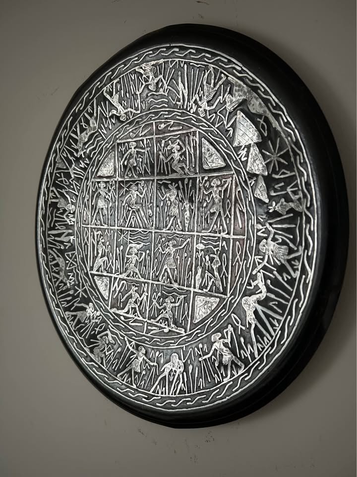 Antique Egyptian Silver over Copper Wall Tray - photo 4