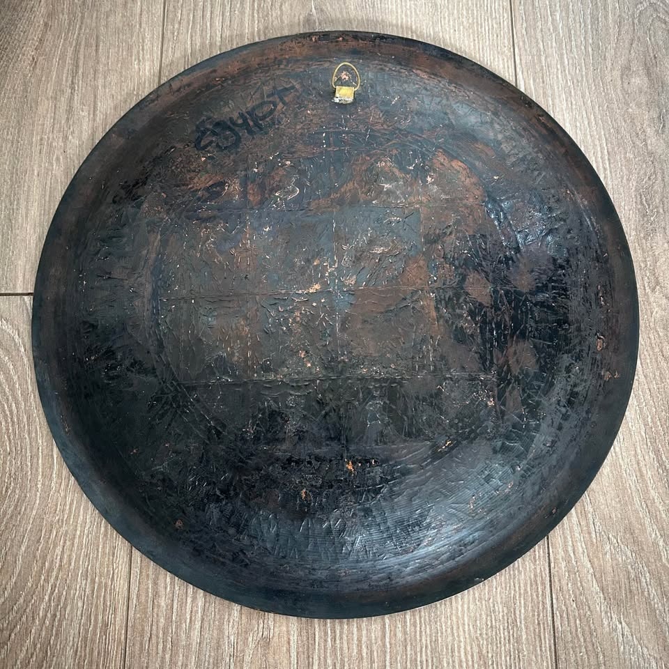 Antique Egyptian Silver over Copper Wall Tray - photo 5