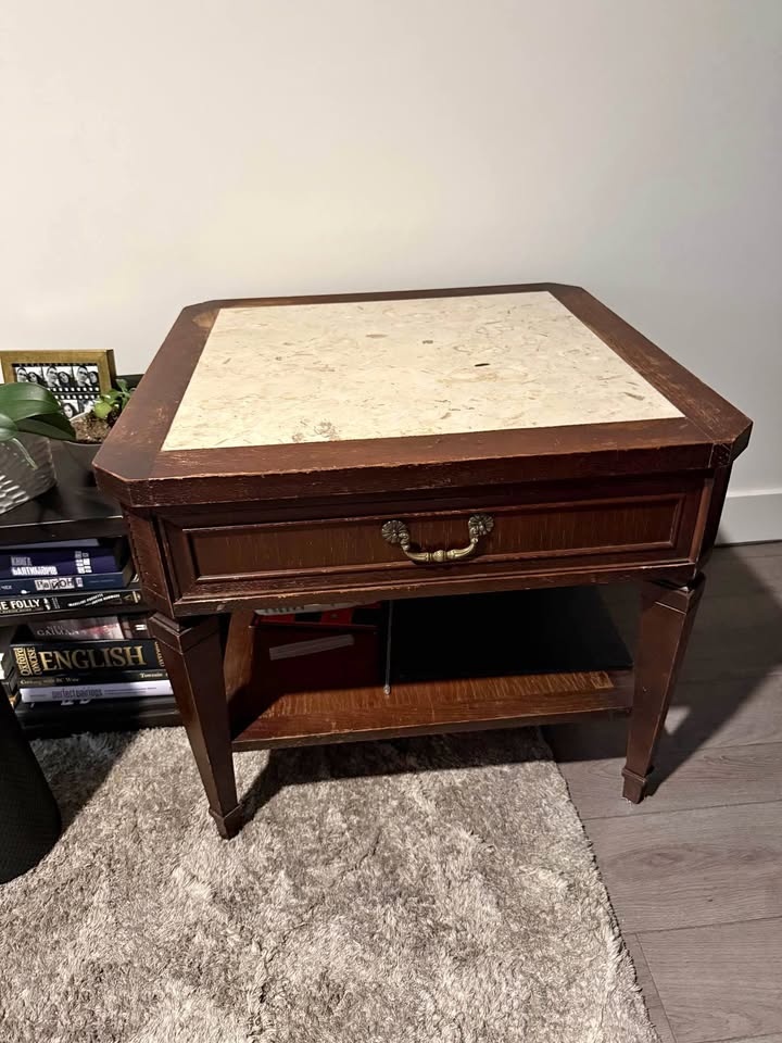 Beautiful marble and wood table