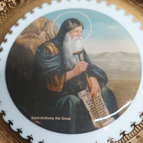 Vintage Saint Anthony Plate | Gold Gilt | 6” - photo 2