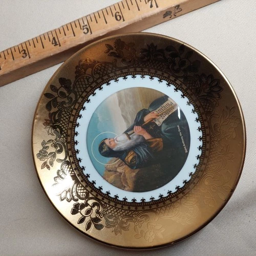 Vintage Saint Anthony Plate | Gold Gilt | 6” - photo 4
