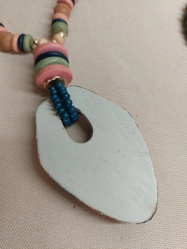 Hand-Painted Boho Beaded Necklace - photo 3
