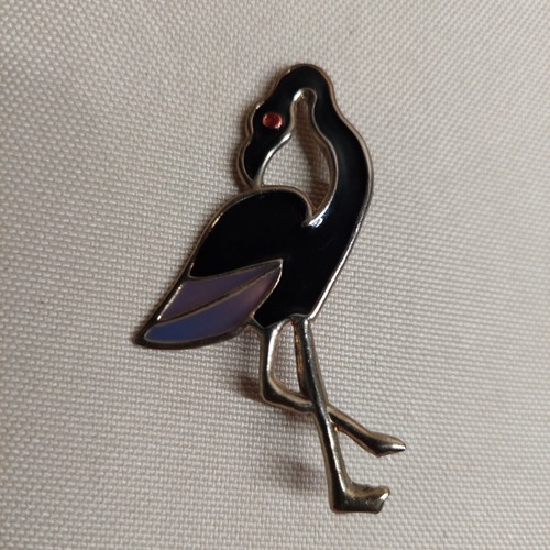 Vintage Animal Brooch Lot – Panther, Bird & Modernist Teardrop P - photo 4