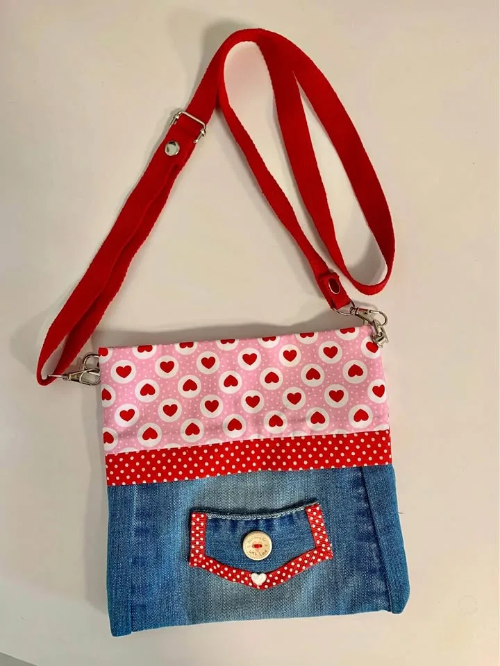 Handcrafted Crossbody Denim Bag thumbnail