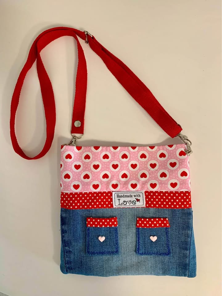 Handcrafted Crossbody Denim Bag - photo 2