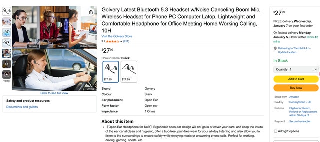 G2 Open-Ear Air Conduction Bluetooth Headset - photo 2