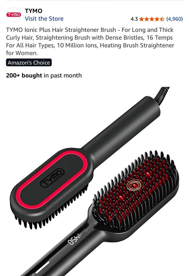 TYMO Ionic Plus Hair Straightener Brush