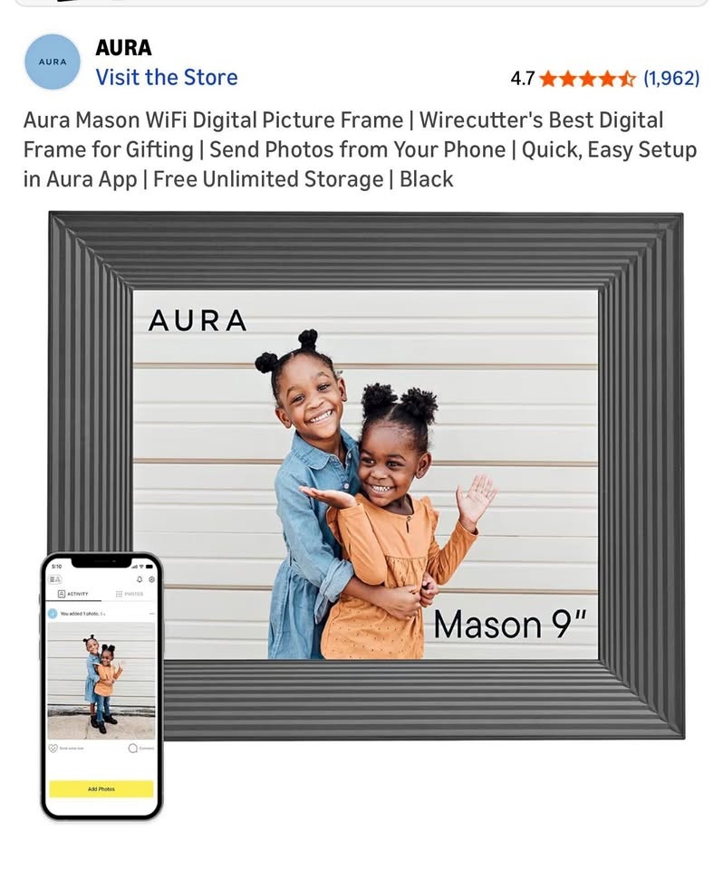 Aura Mason WiFi Digital Picture Frame