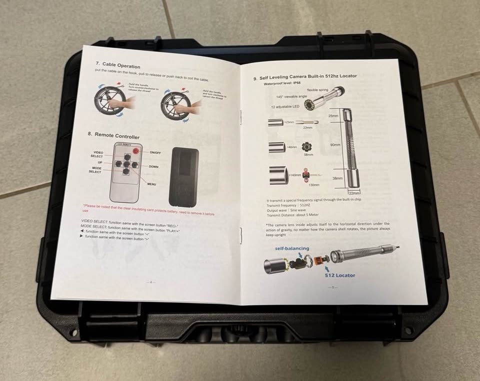 50M Sewer Camera + 512Hz Locator (Full Kit) – Commercial Grade - photo 4
