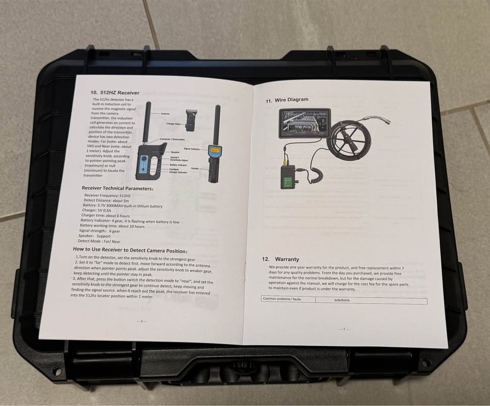 50M Sewer Camera + 512Hz Locator (Full Kit) – Commercial Grade - photo 5