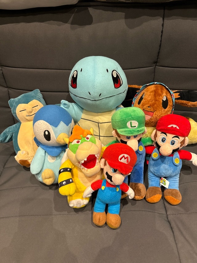 Pokemon and Mario Plush Toys