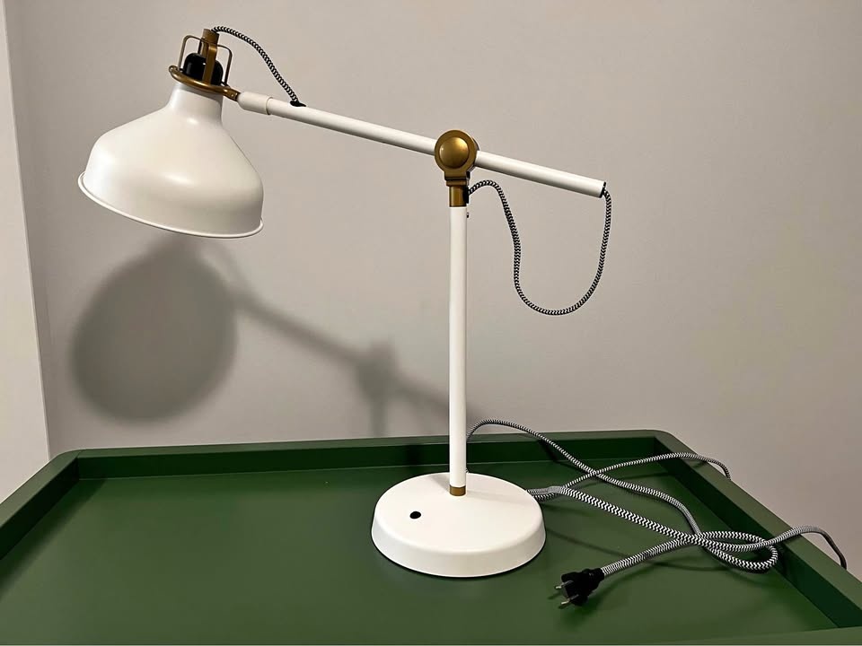IKEA RANARP Desk Lamp – White with Brass Details