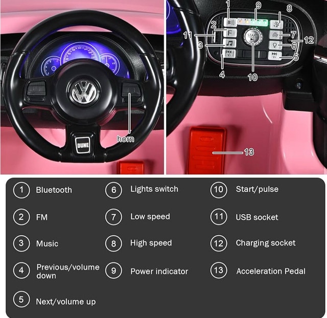 12v Volkswagen Beetle Dune Kids Ride-on Car - photo 4