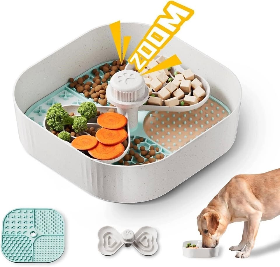 Slow Feeder Dog Bowls with Lick Mat