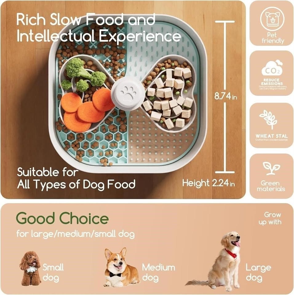 Slow Feeder Dog Bowls with Lick Mat - photo 3