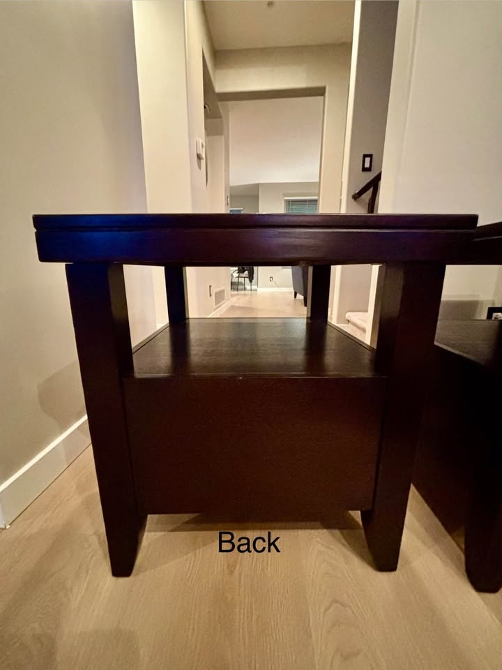 Two solid wood end tables - photo 5