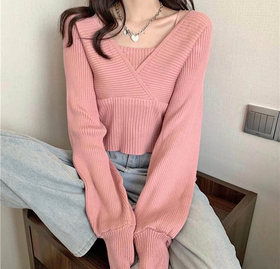 Long sleeve pink top
